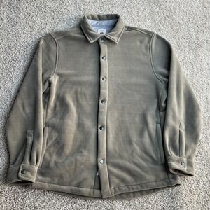 Copper & Oak Jacket Mens Medium Green Corduroy Snap Sherpa Lined Outdoor Casual